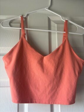 Athleta longline sports bra/crop top, coral